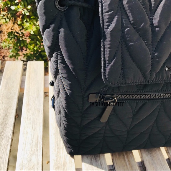 KATE SPADE Ellie Large Flap Quilted Backpack Black - Picture 6 of 8